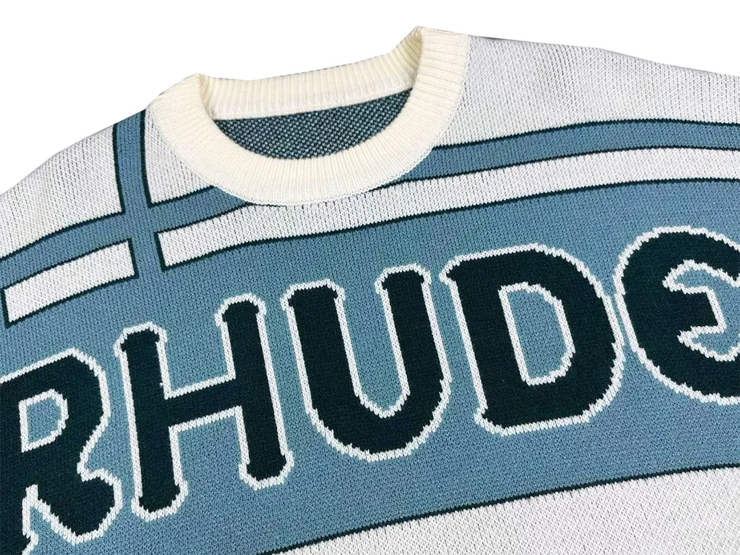 P260 Rhude fashionable new style🦁️jacquard loose sweater Size: M L XL XXL