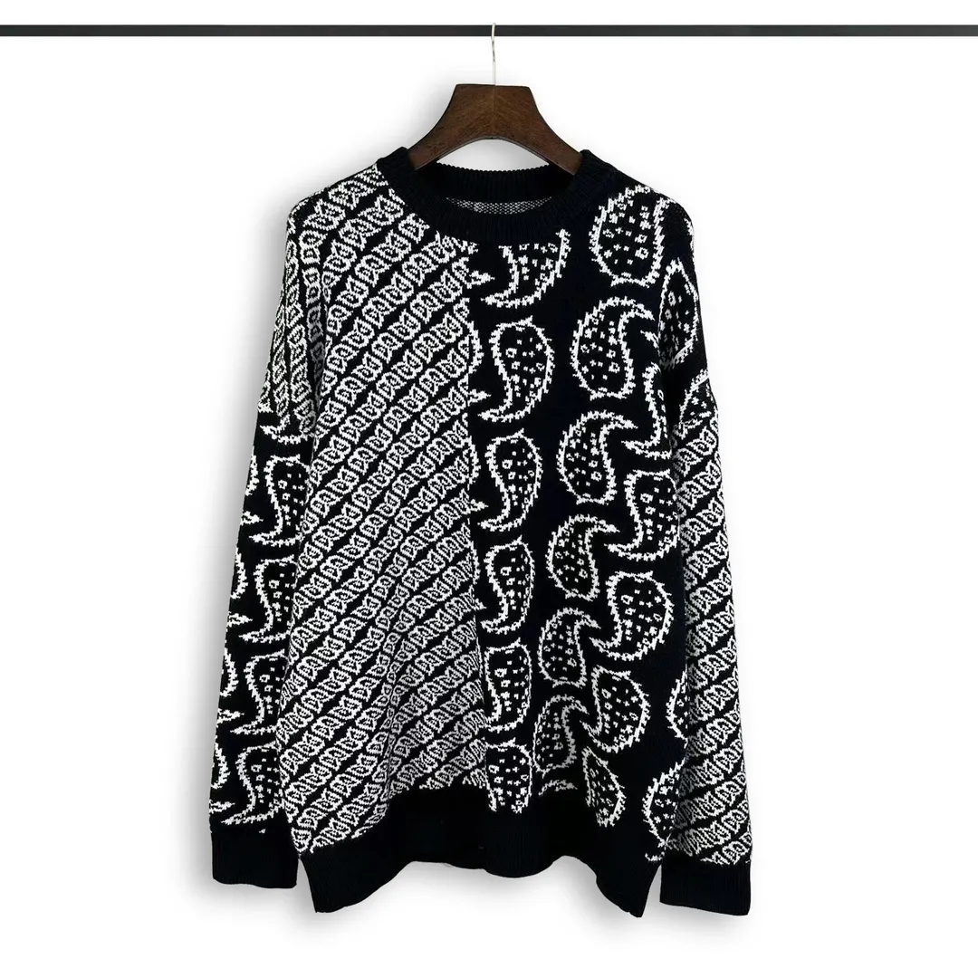 P270 Rhude new cashew small floral jacquard loose sweater Size: M L XL XXL