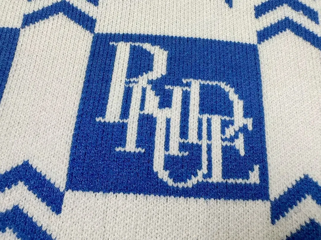P240 Rhude 23 new speed limiter jacquard sweater with logo Size: M L XL XXL