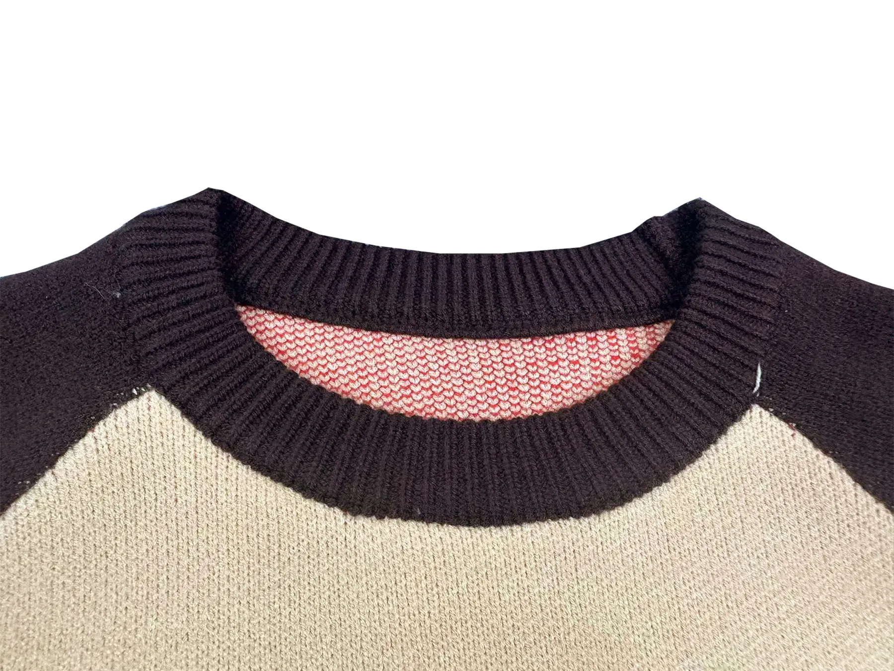P240 Rhude new raglan sleeves contrasting printed letter crew neck sweater Color: off-white Size: M L XL XXL