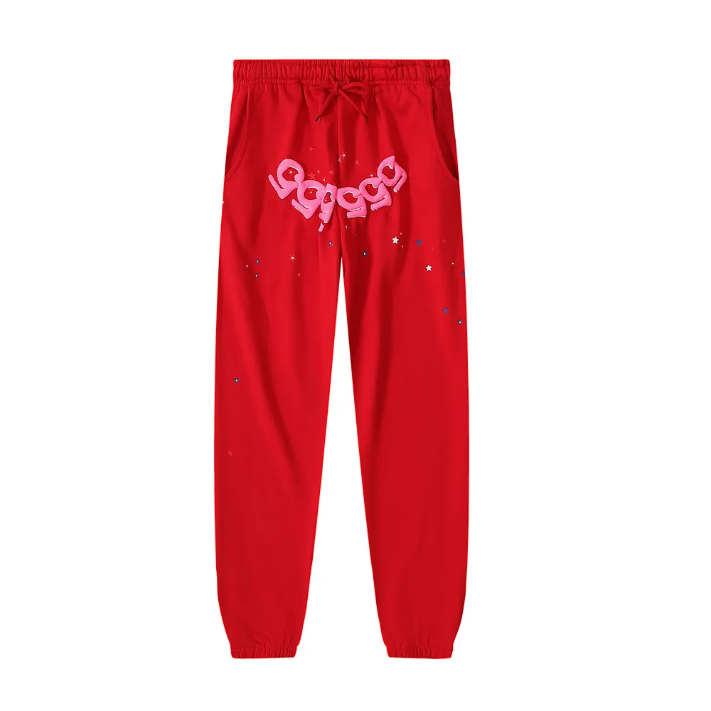 Numbered sweatshirt 8205, batch 220 Numbered trousers 8305, batch 220, US fashion Sp10der 555555 star same style Angel Number loose casual cotton hoodie sweatshirt for men and women Color: red; Size: S M L XL