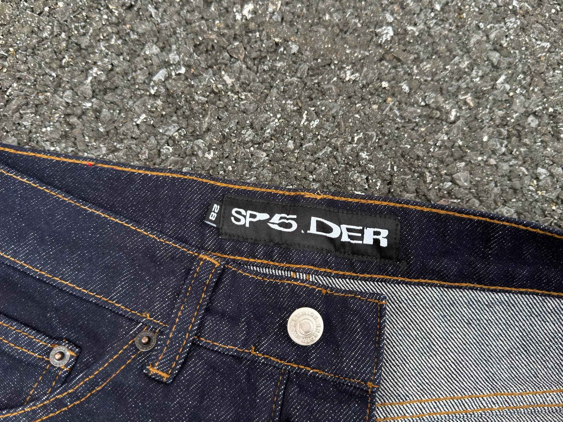P250 (Outdoor original picture direct) top version Sp10der street fashion brand foam printed big star washed and distressed casual jeans for men and women color: raw cow color code number: 28 30 32 34 36