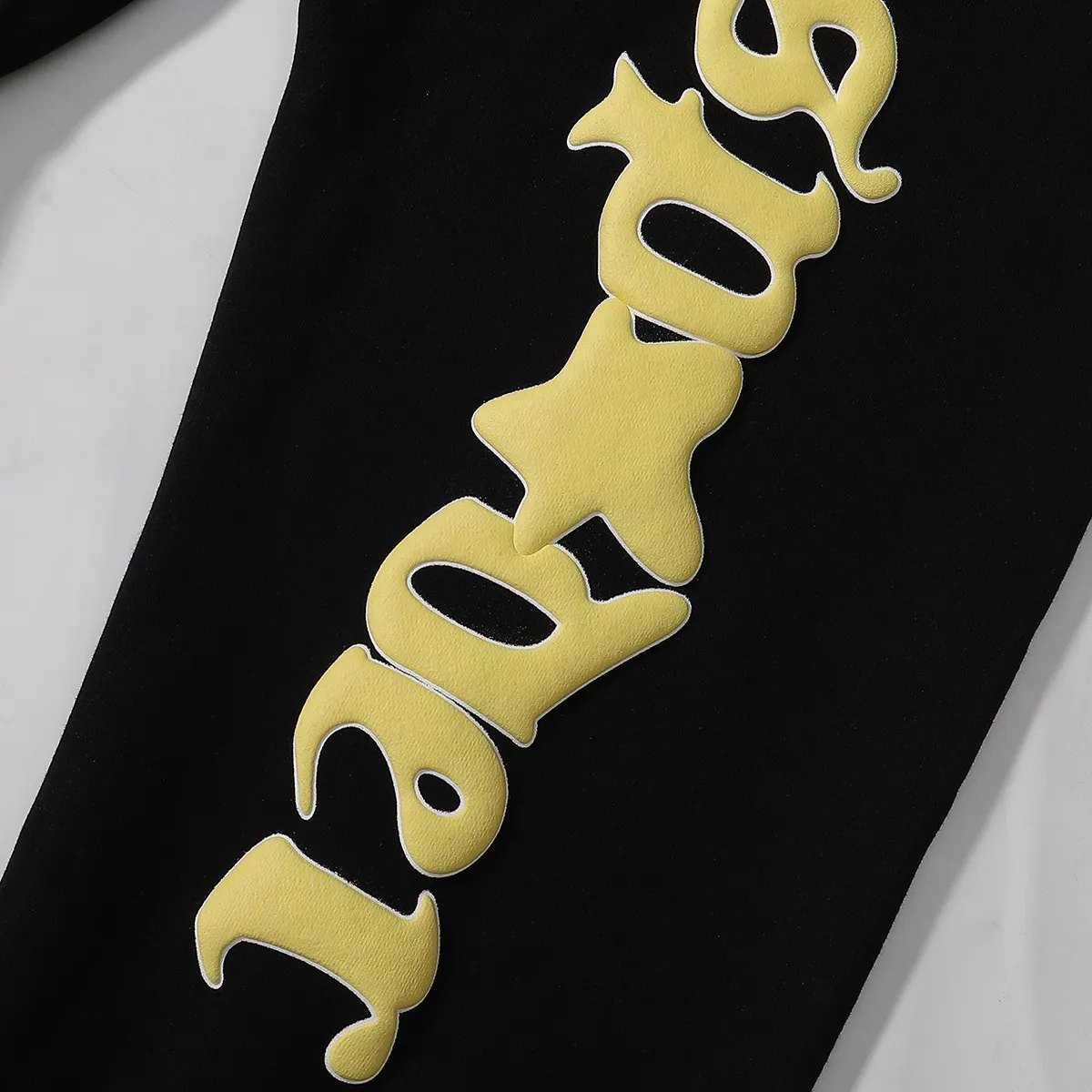 No. hooded 8219, trousers 8319, American fashion Sp10der Worldwide 555 555 Jeffery star foam spider web print high quality hoodie sweatshirt clothes 110 pants 110 color: black; size: S M L XL