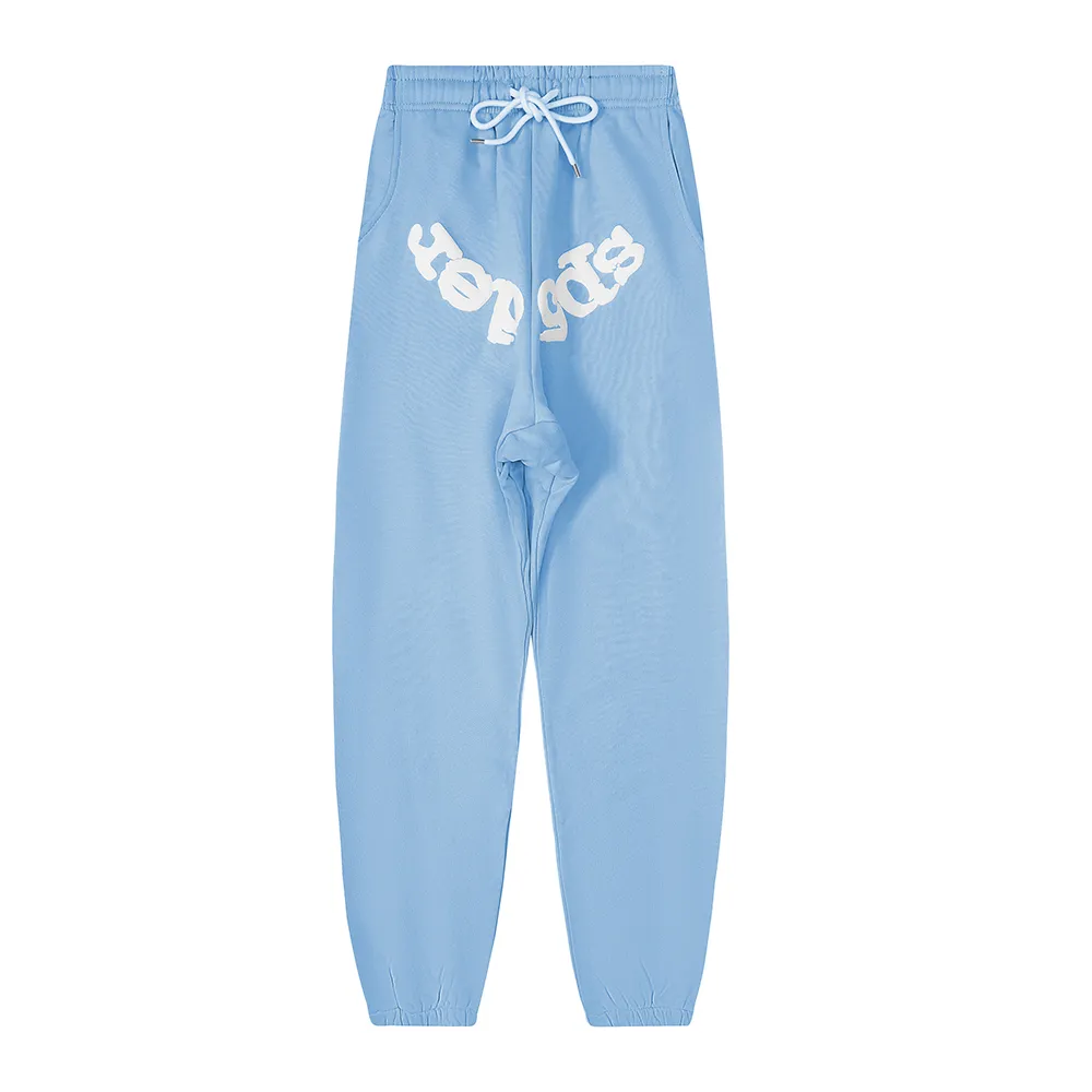 No. 8208, the same model as the American fashion star Sp10der 555555 hot diamond foam printing high quality pure cotton casual loose hoodie sweatshirt for men and women. Hood 8208, batch 220, trousers 8308 batch 220 Color: grass green, sky blue, purple; Size: S M L XL