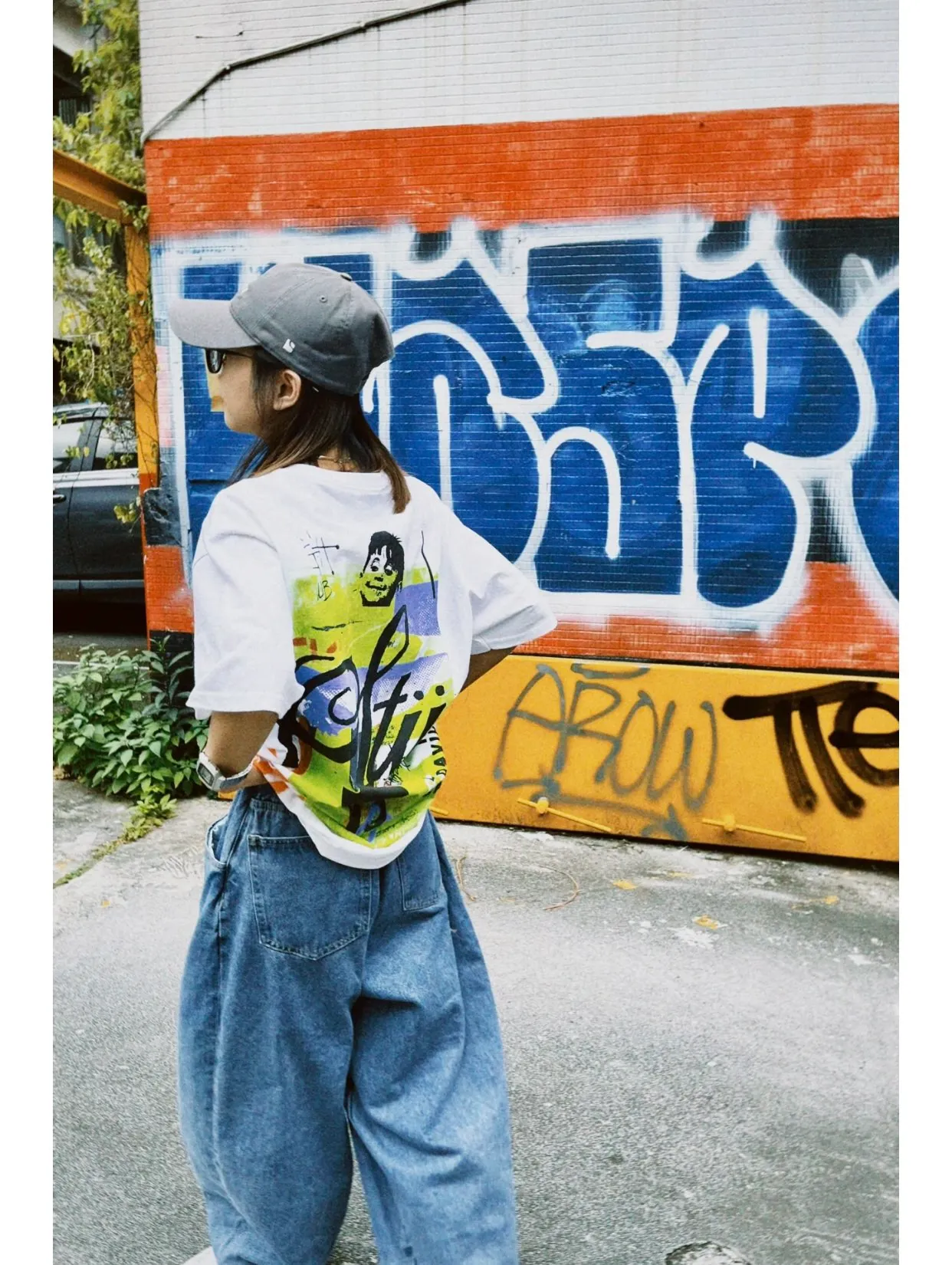 STUSSY X DAVID SS24 joint model CARSON DINO TEE dinosaur digital print short-sleeved Tee black and white S-XL