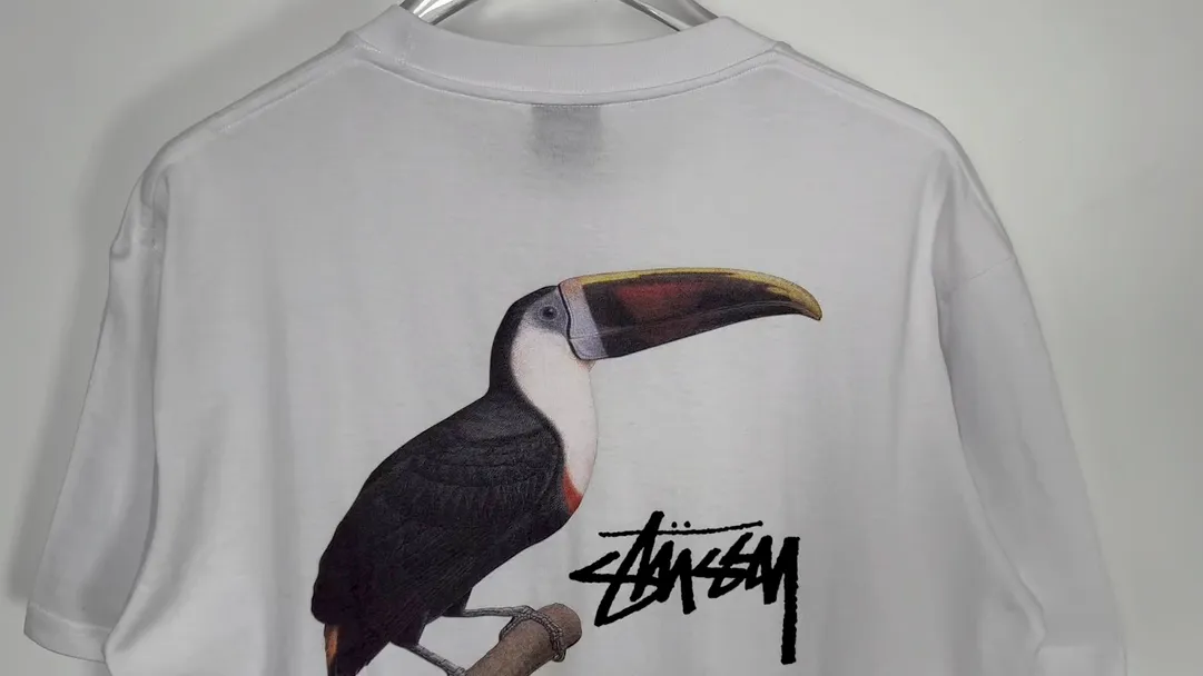 STUSSY SS24 Animal Series TOUCAN TEE Toucan T-shirt Black and White S-XL
