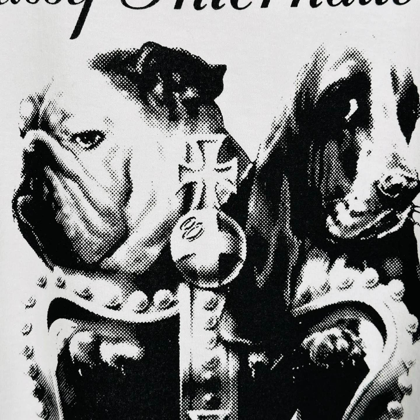 Crown Dog T-shirt STUSSY SS25 DOG CROWN TEE Black and White S- XL