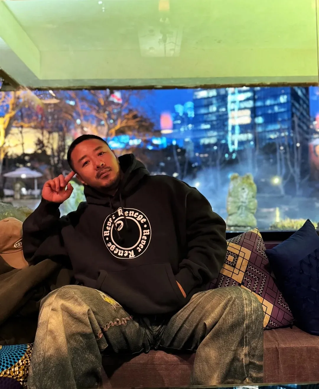 DT sweatshirt STUSSY X DENIM TEARS joint model SS25 GRAPHIC HOODIE sweatshirt/hoodie black gray S- XL