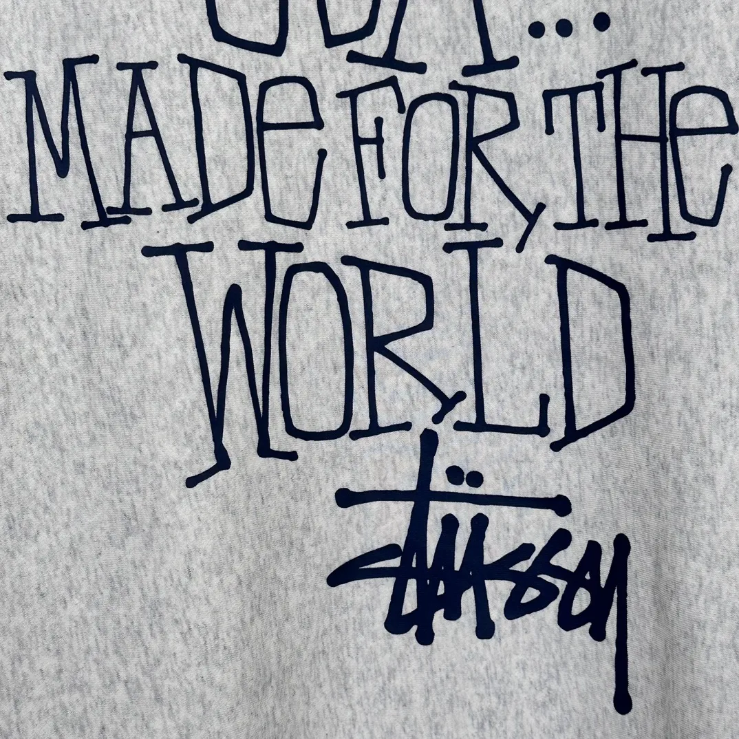 Graffiti word sweatshirt Stussy FW24 BUILT IN USA HOODIE English logo on the back plus velvet hooded sweatshirt/hoodie black gray blue S-XL