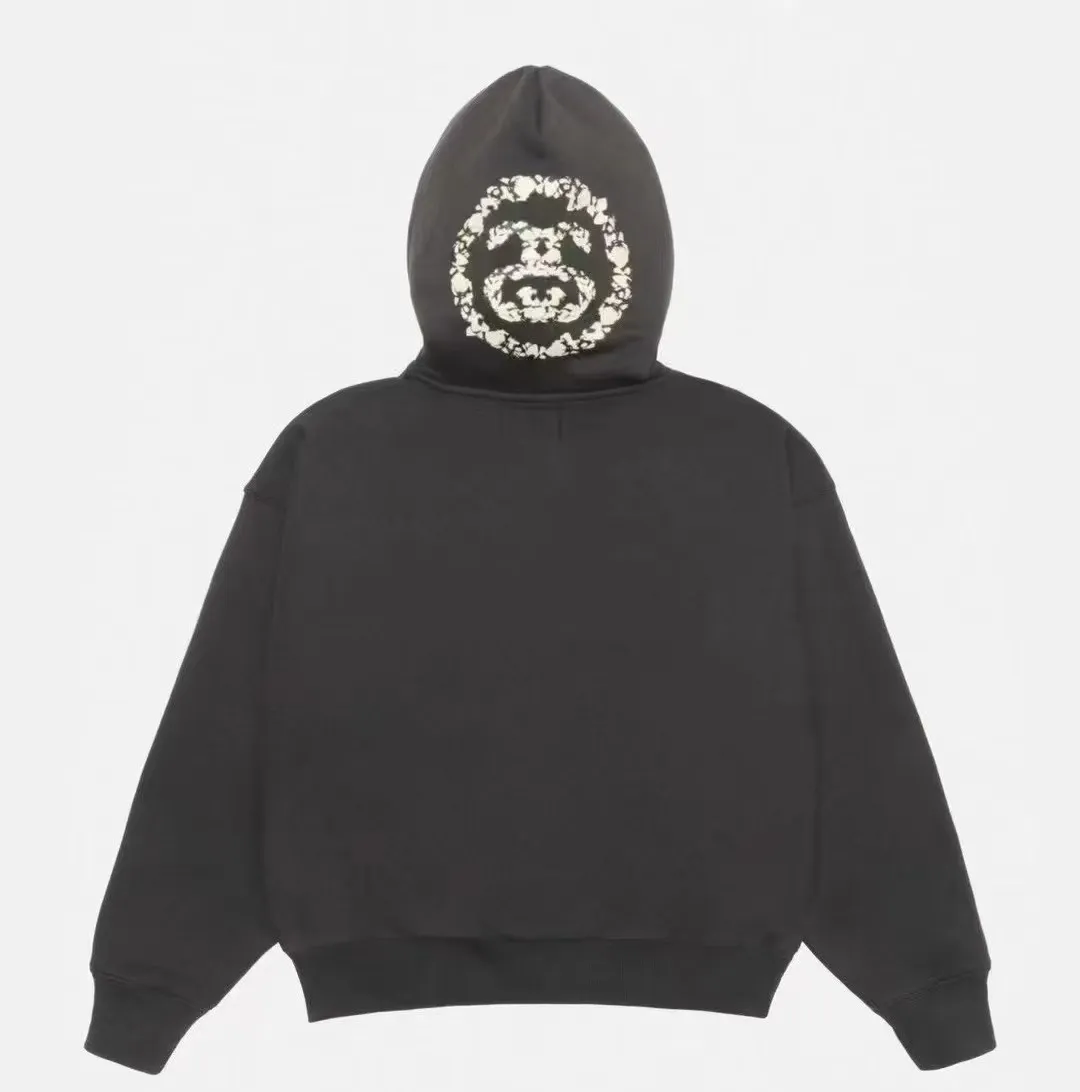 Spot goods! DT sweatshirt STUSSY X DENIM TEARS joint model SS25 GRAPHIC HOODIE sweatshirt/hoodie black gray S- XL