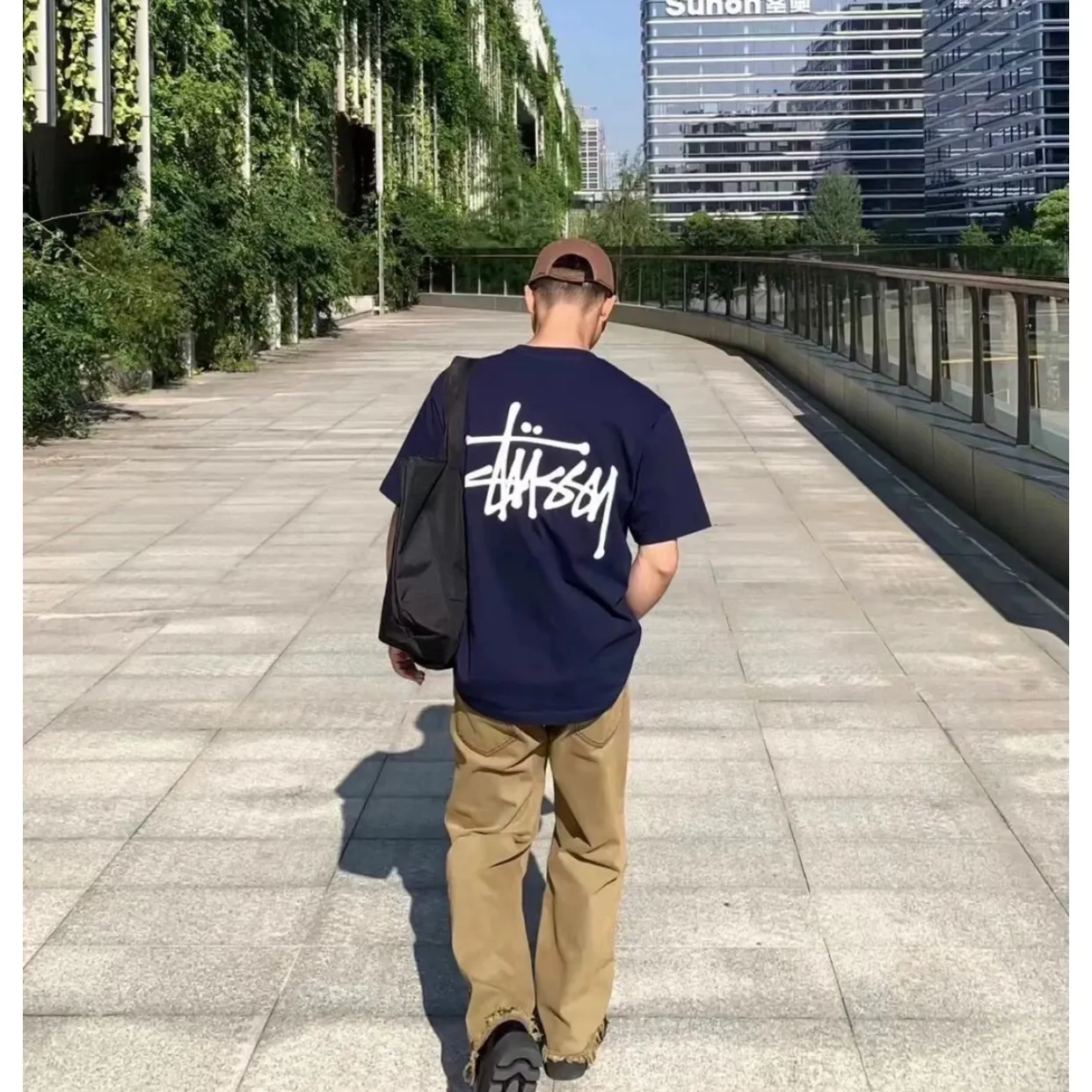 Spot goods! Stussy SS24 Basic StÜssy Tee classic letter Logo printed short-sleeved T-shirt couple style black and white dark blue S-XL
