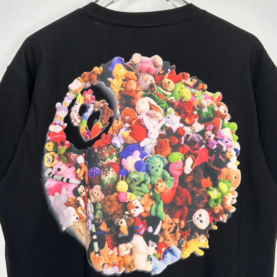 STUSSY 23SS PLUSH TEE doll logo No. 8 ball short-sleeved Tee black and white S-XL