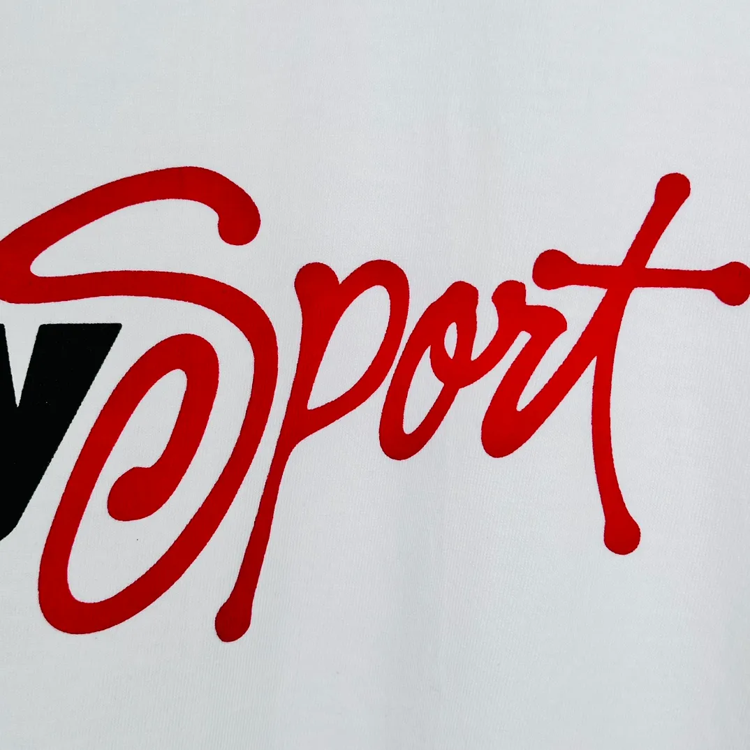 Stussy SS24 SPORT SCRIPT TEE logo letter print sports short-sleeved T-shirt, same style for men and women, black and white S- XL