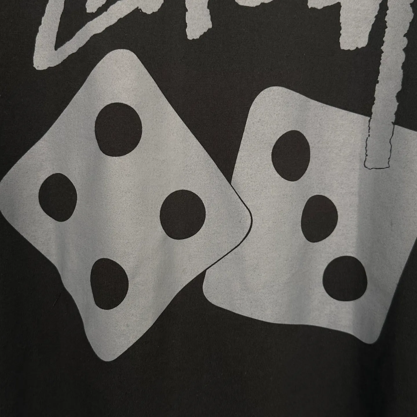 STUSSY SS25 DICE TEE PIGMENT DYED dice letter pattern printed short-sleeved T-shirt black off-white S-XL