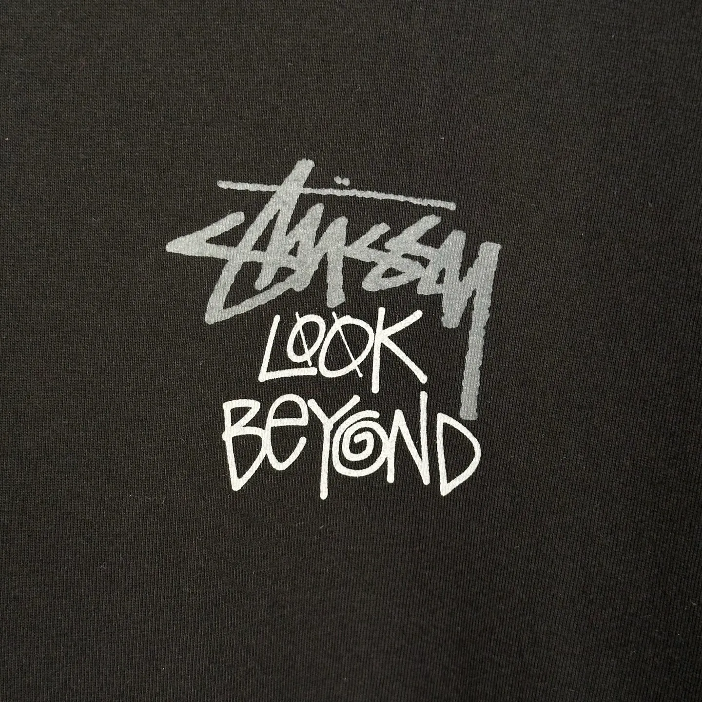 Sun T-shirt STUSSY SS25 LOOK BEYOND TEE PIGMENT DYED Double S sun short-sleeved TEE black and white S- XL