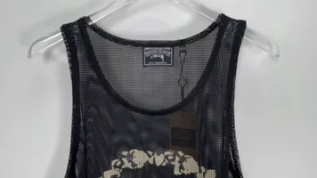 DT vest STUSSY X DENIM TEARS joint model SS25 MESH TANK garland mesh hollow vest black S- XL