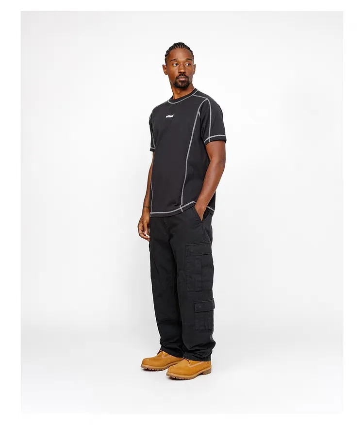 STUSSY SS24 WAVE COTTON CREW TEE Top-stitched Micro Label T-shirt Black Blue Mustard Yellow S-XL Original Same 240g Weight