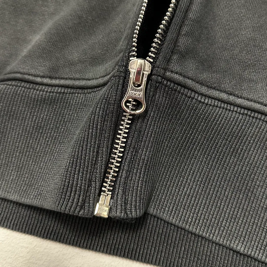 Washed zipper sweatshirt STUSSY FW24 FADED GRAPHIC ZIP UP HOODED Distressed washed and velvet zipper sweatshirt S-XL