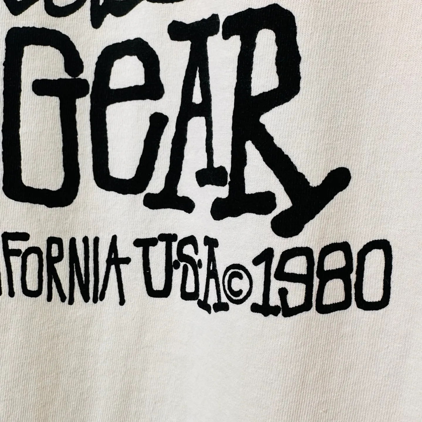 Retro lettering T-shirt STUSSY SS25 CLASSIC GEAR TEE PIGMENT DYED Classic lettering printed short sleeves black off-white S- XL