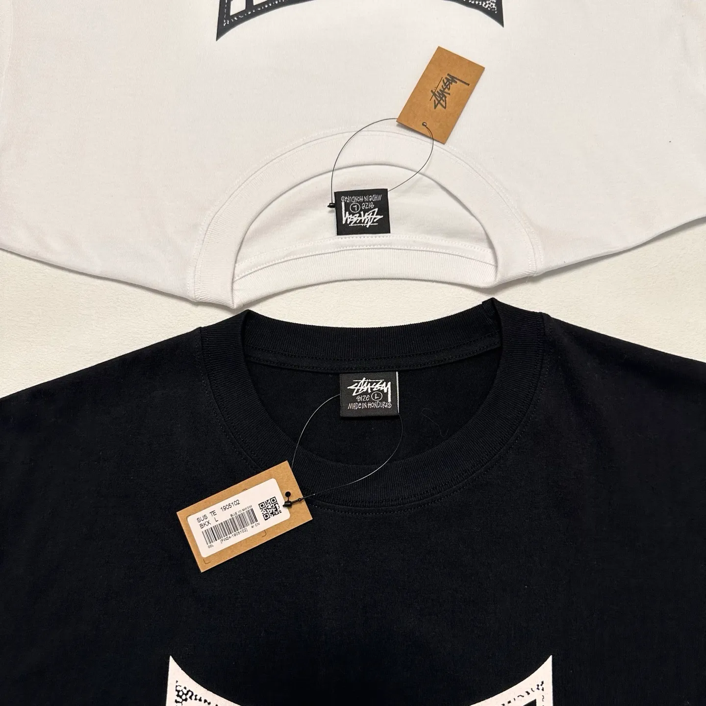 Replacement order and return of goods! Champion flag T-shirt STUSSY FW24 CHAMPION TEE black and white S-XL