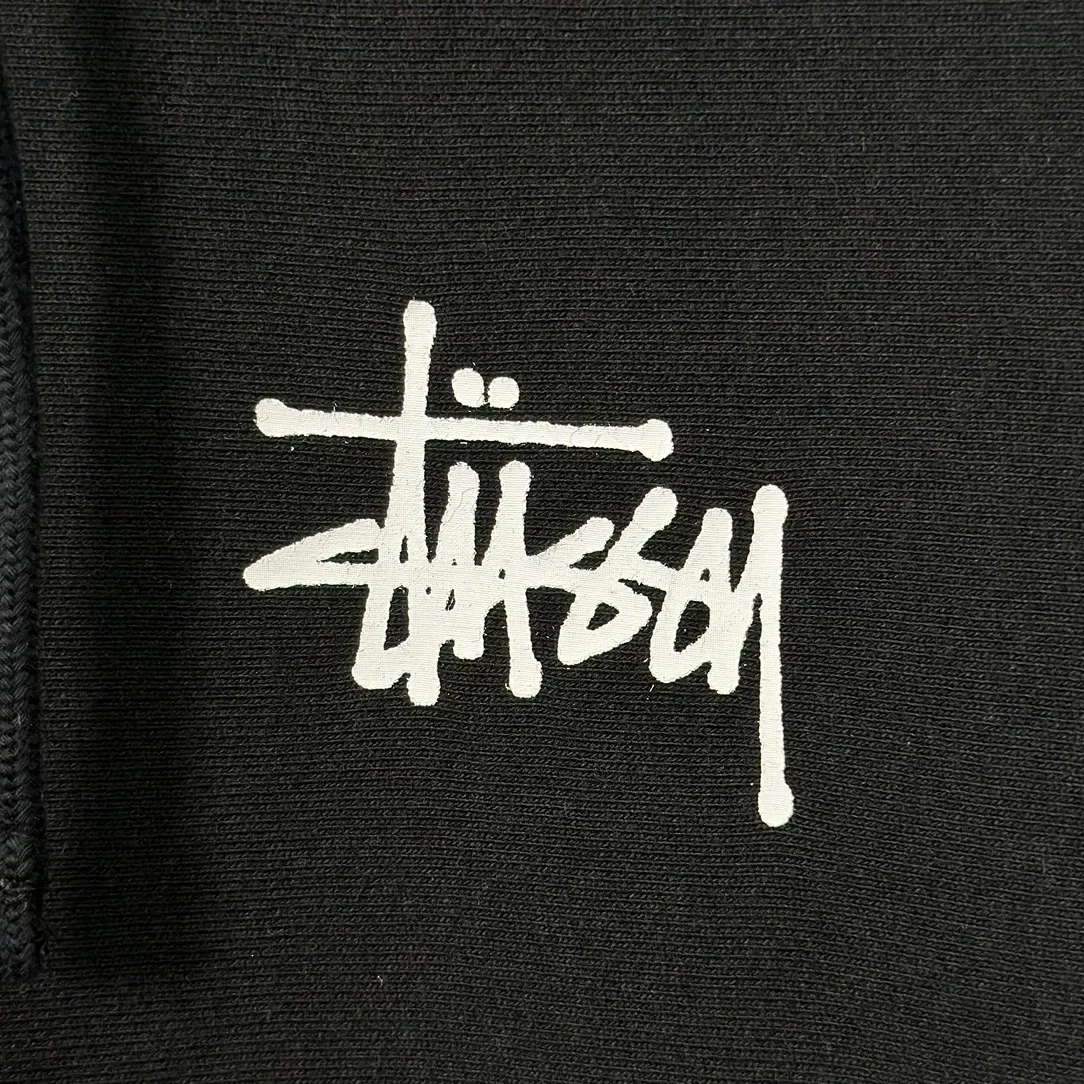 Stussy x JUNYA WATANABE Hooded Vest joint logo eyelet raw edge hooded sweatshirt vest black S-XL