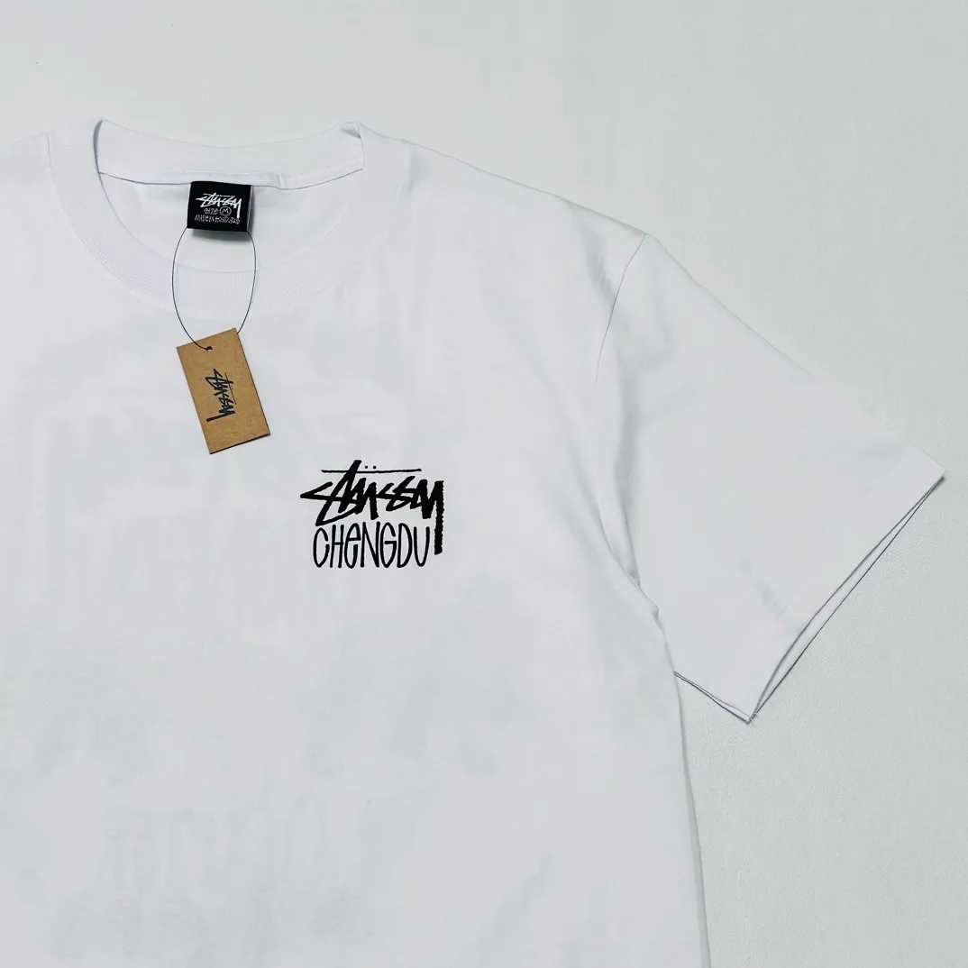 Spot goods! Lion T-shirt STUSSY 24FW CHENGDU CHAPTER TEE Chengdu limited short-sleeved Tee black and white S-XL