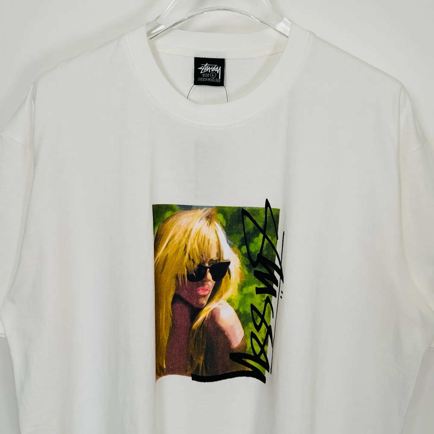 Blonde beauty T-shirt STUSSY SS25 LAURA TEE character print short-sleeved TEE black and white S- XL