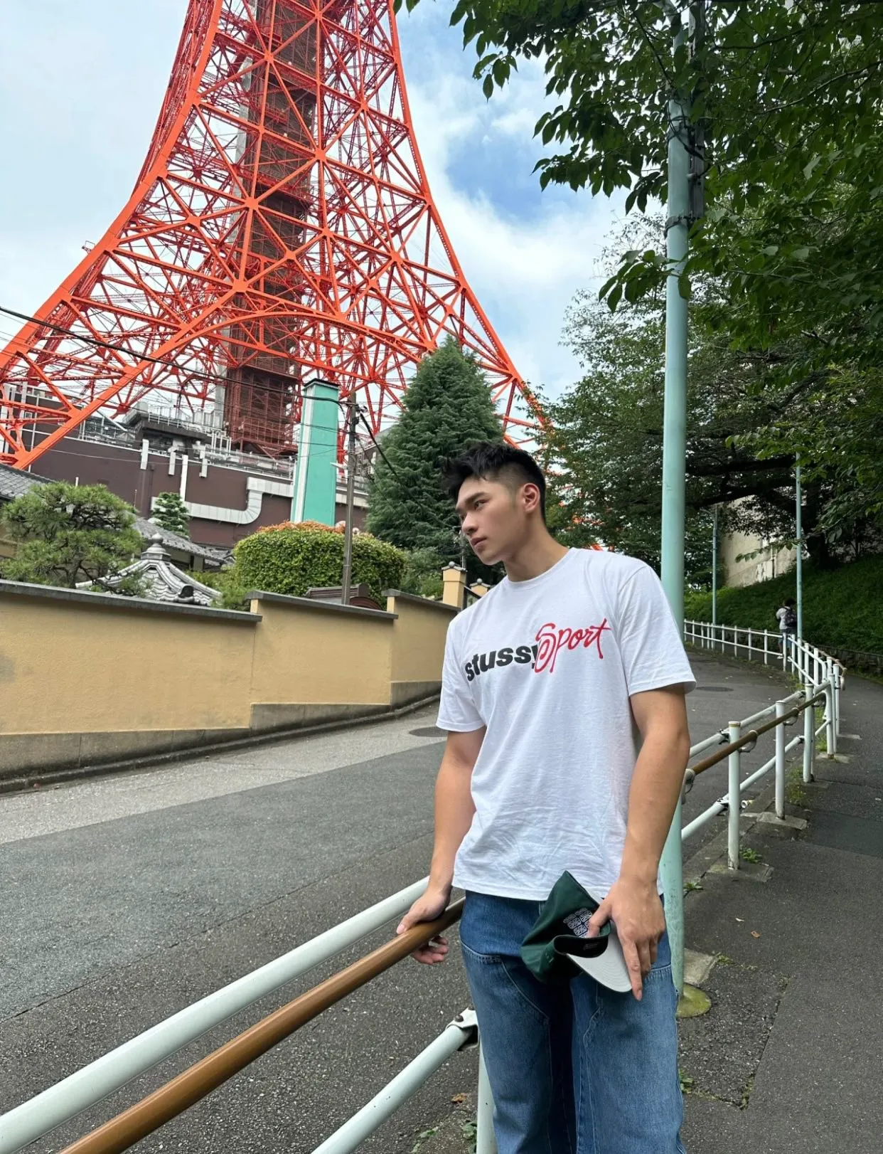 Stussy SS24 SPORT SCRIPT TEE logo letter print sports short-sleeved T-shirt, same style for men and women, black and white S- XL