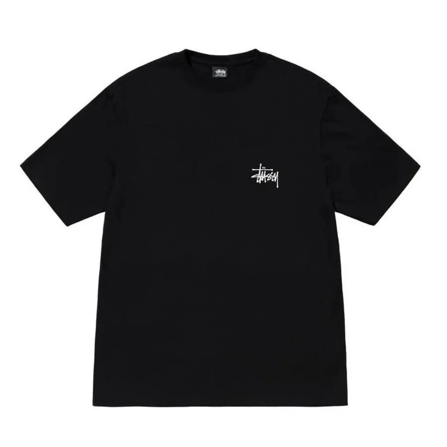 Spot goods! Stussy SS24 Basic StÜssy Tee classic letter Logo printed short-sleeved T-shirt couple style black and white dark blue S-XL