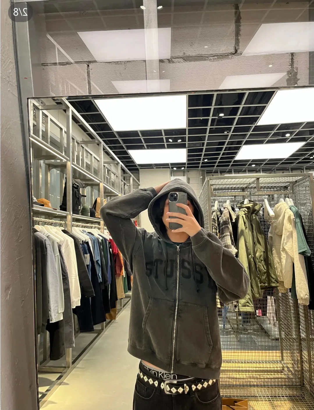 Washed zipper sweatshirt STUSSY FW24 FADED GRAPHIC ZIP UP HOODED Distressed washed and velvet zipper sweatshirt S-XL