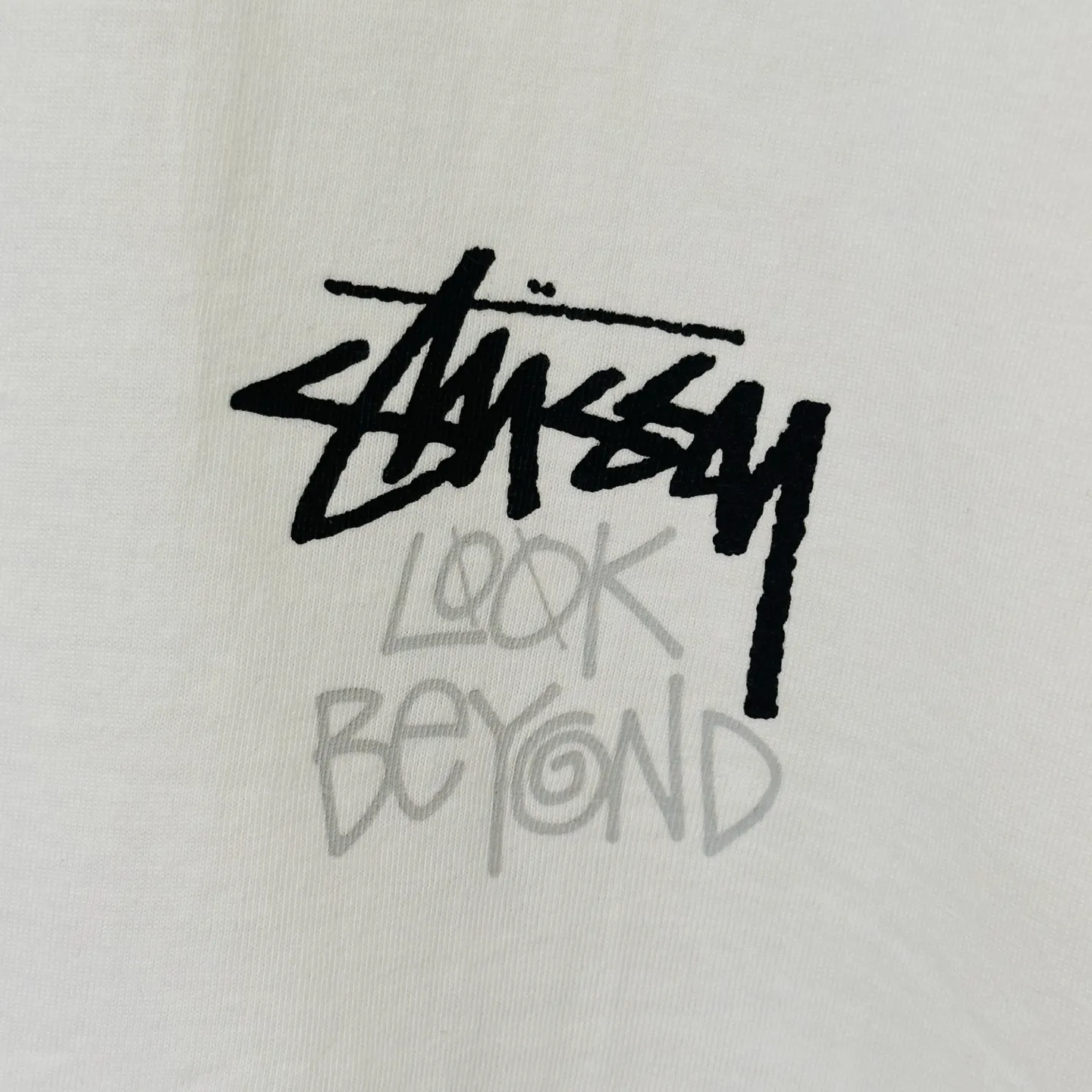 Sun T-shirt STUSSY SS25 LOOK BEYOND TEE PIGMENT DYED Double S sun short-sleeved TEE black and white S- XL
