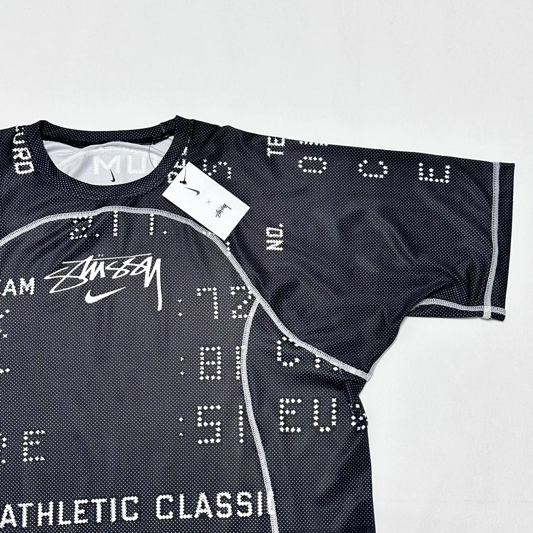 Nike x Stüssy joint model printed quick-drying short-sleeved T-shirt for men and women, black S-XL