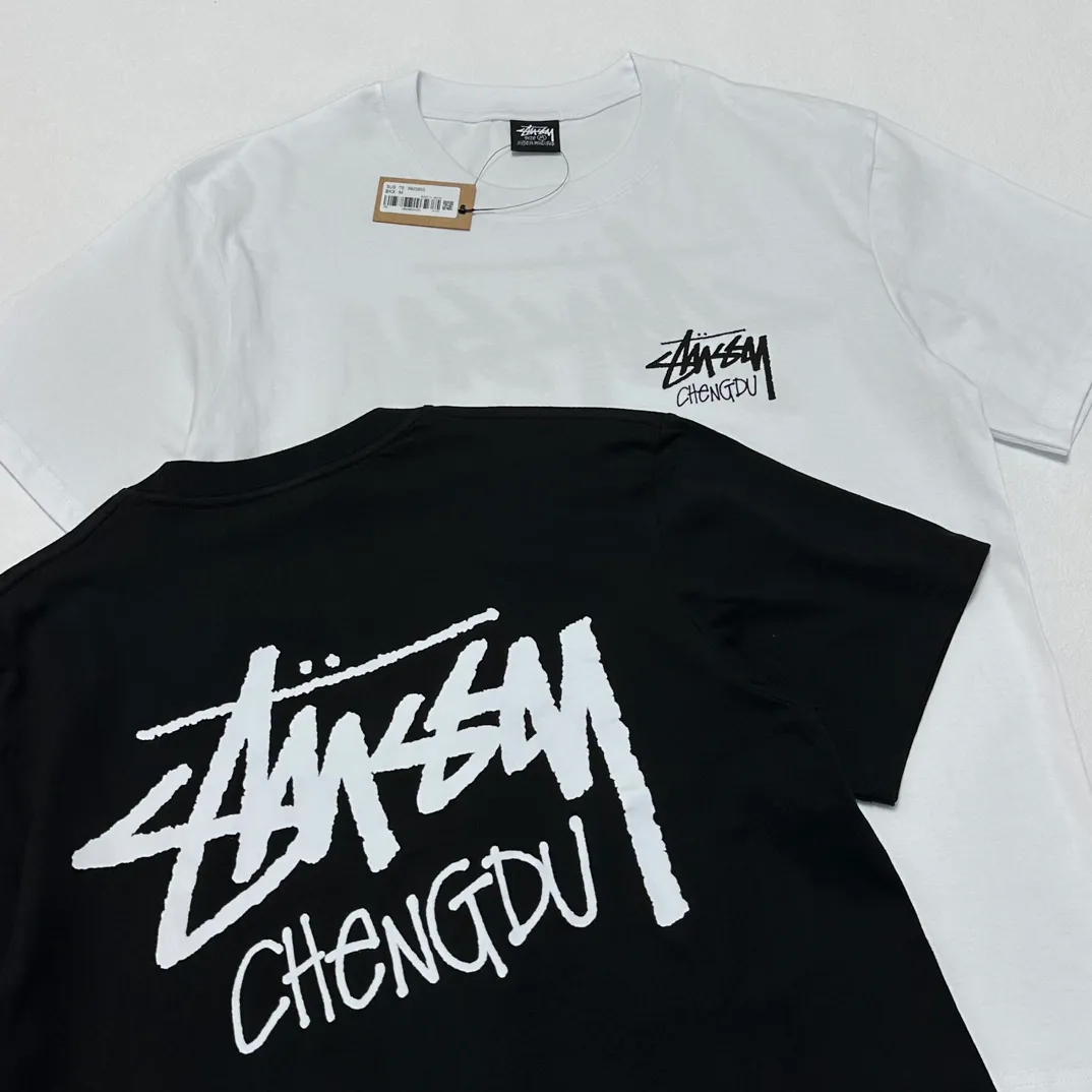 STUSSY FW24 CHENGDU TEE Classic Chengdu limited short-sleeved TEE black and white S-XL
