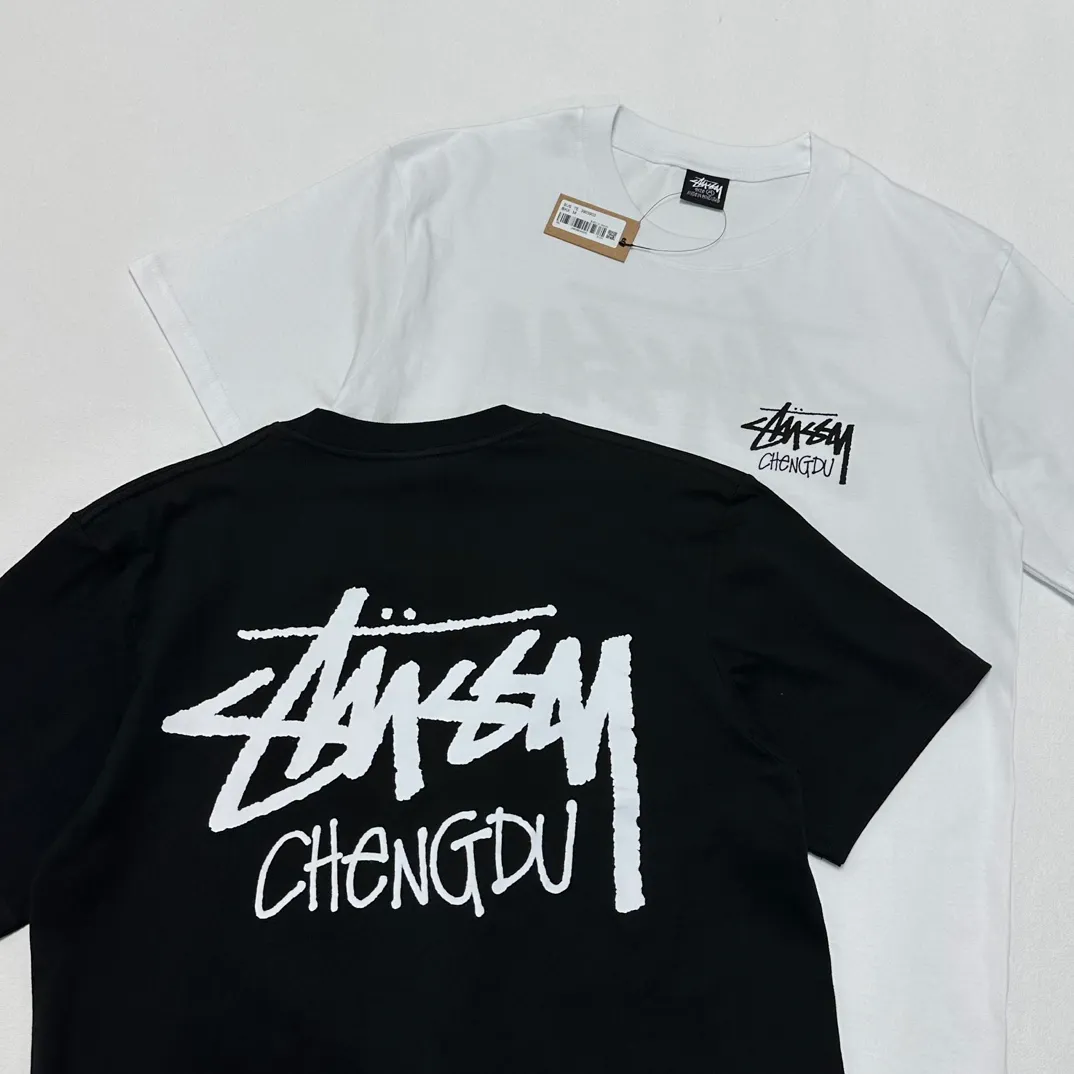 STUSSY FW24 CHENGDU TEE Classic Chengdu limited short-sleeved TEE black and white S-XL