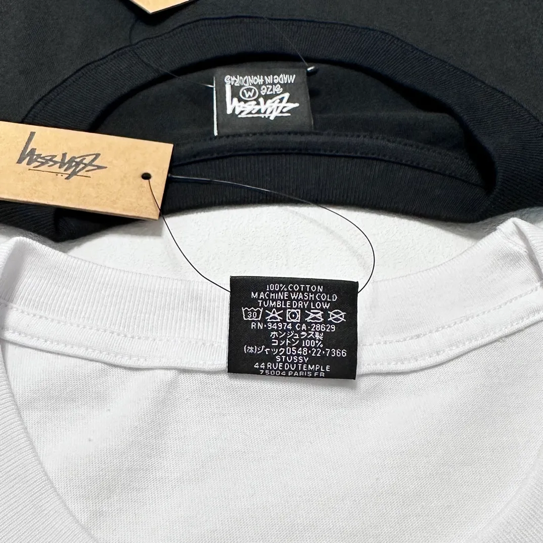 Chengdu limited TEE STUSSY FW24 CHENGDU TEE classic words Chengdu limited short sleeves black and white S-XL