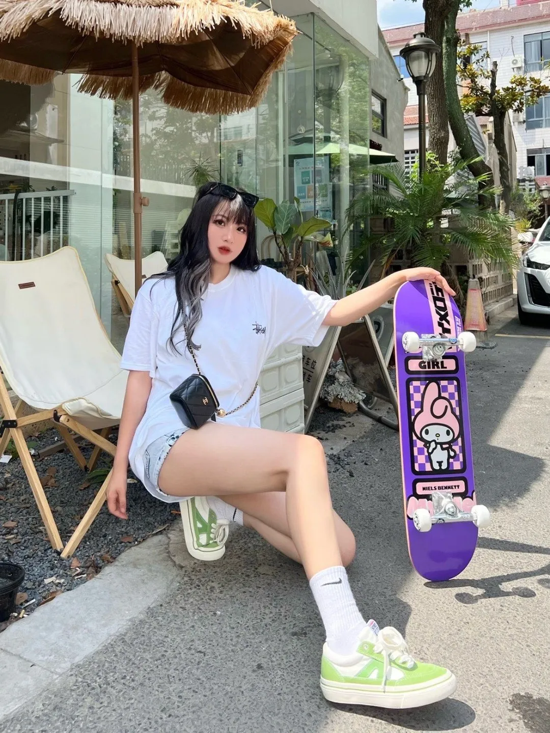 Spot goods! Stussy SS24 Basic StÜssy Tee classic letter Logo printed short-sleeved T-shirt couple style black and white dark blue S-XL