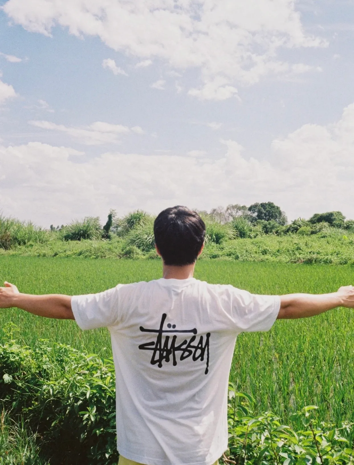 Spot goods! Stussy SS24 Basic StÜssy Tee classic letter Logo printed short-sleeved T-shirt couple style black and white dark blue S-XL