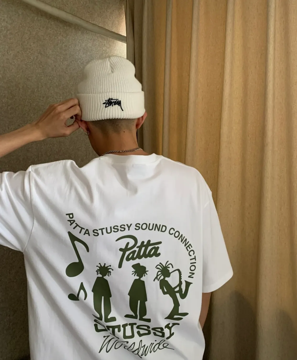 STUSSY X PATTA joint model SS24 TEE musician T-shirt black and white S-XL