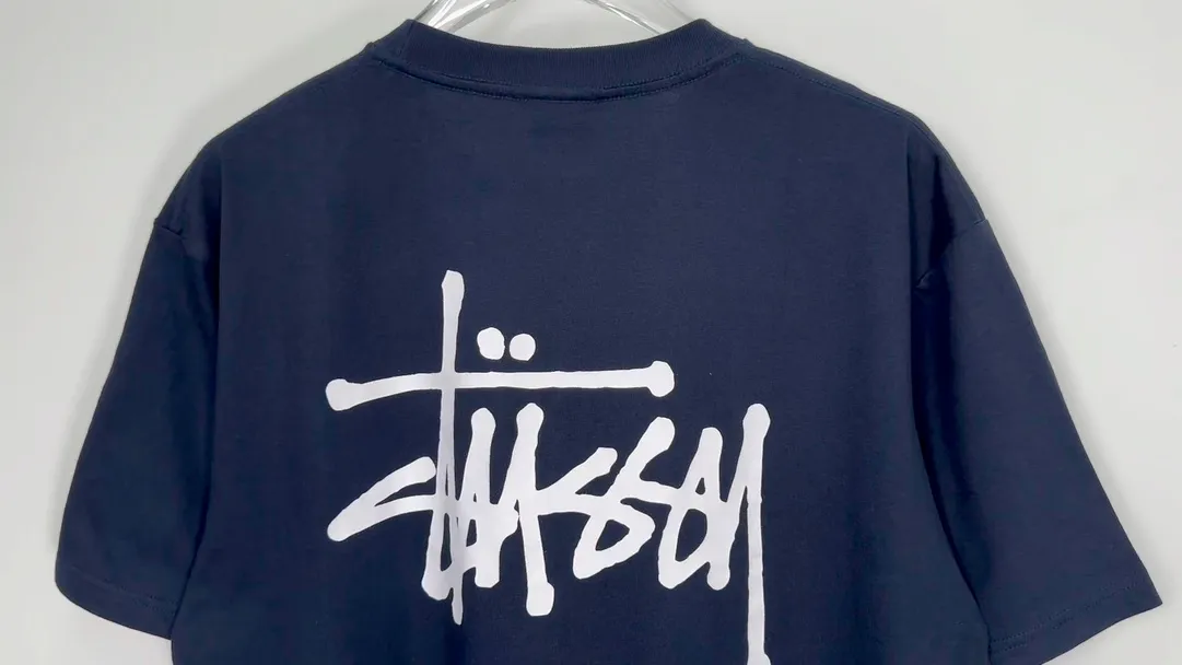 Spot goods! Stussy SS24 Basic StÜssy Tee classic letter Logo printed short-sleeved T-shirt couple style black and white dark blue S-XL