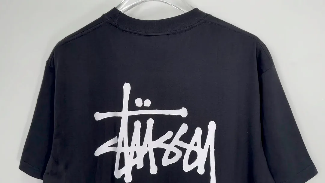 Spot goods! Stussy SS24 Basic StÜssy Tee classic letter Logo printed short-sleeved T-shirt couple style black and white dark blue S-XL