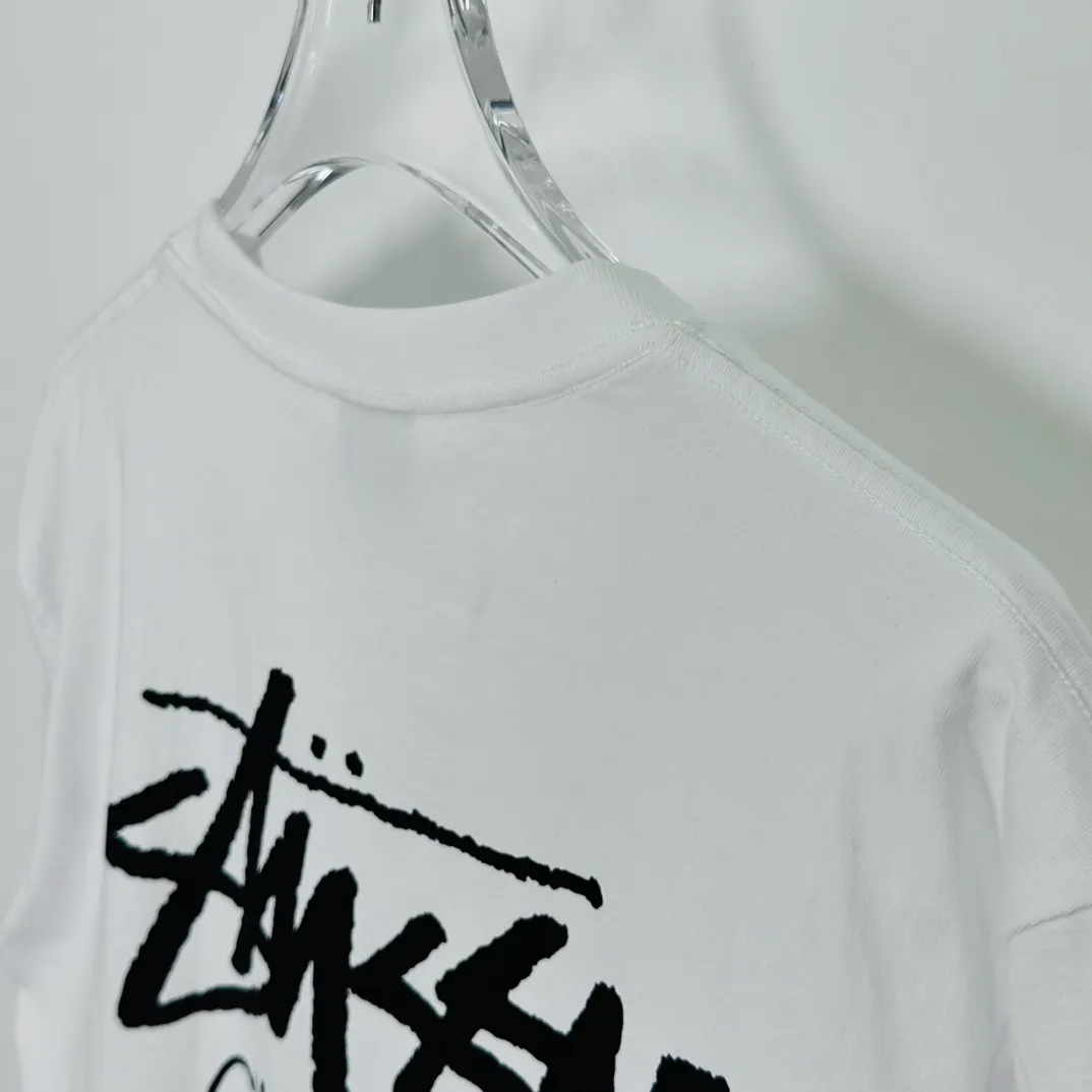 Chengdu limited TEE STUSSY FW24 CHENGDU TEE classic words Chengdu limited short sleeves black and white S-XL