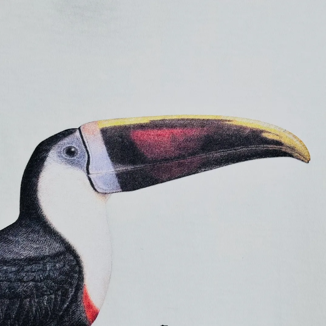 Spot goods! STUSSY SS24 Animal Series TOUCAN TEE Toucan T-shirt Black and White S-XL