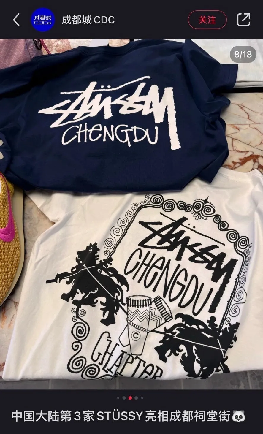 Spot goods! Lion T-shirt STUSSY 24FW CHENGDU CHAPTER TEE Chengdu limited short-sleeved Tee black and white S-XL