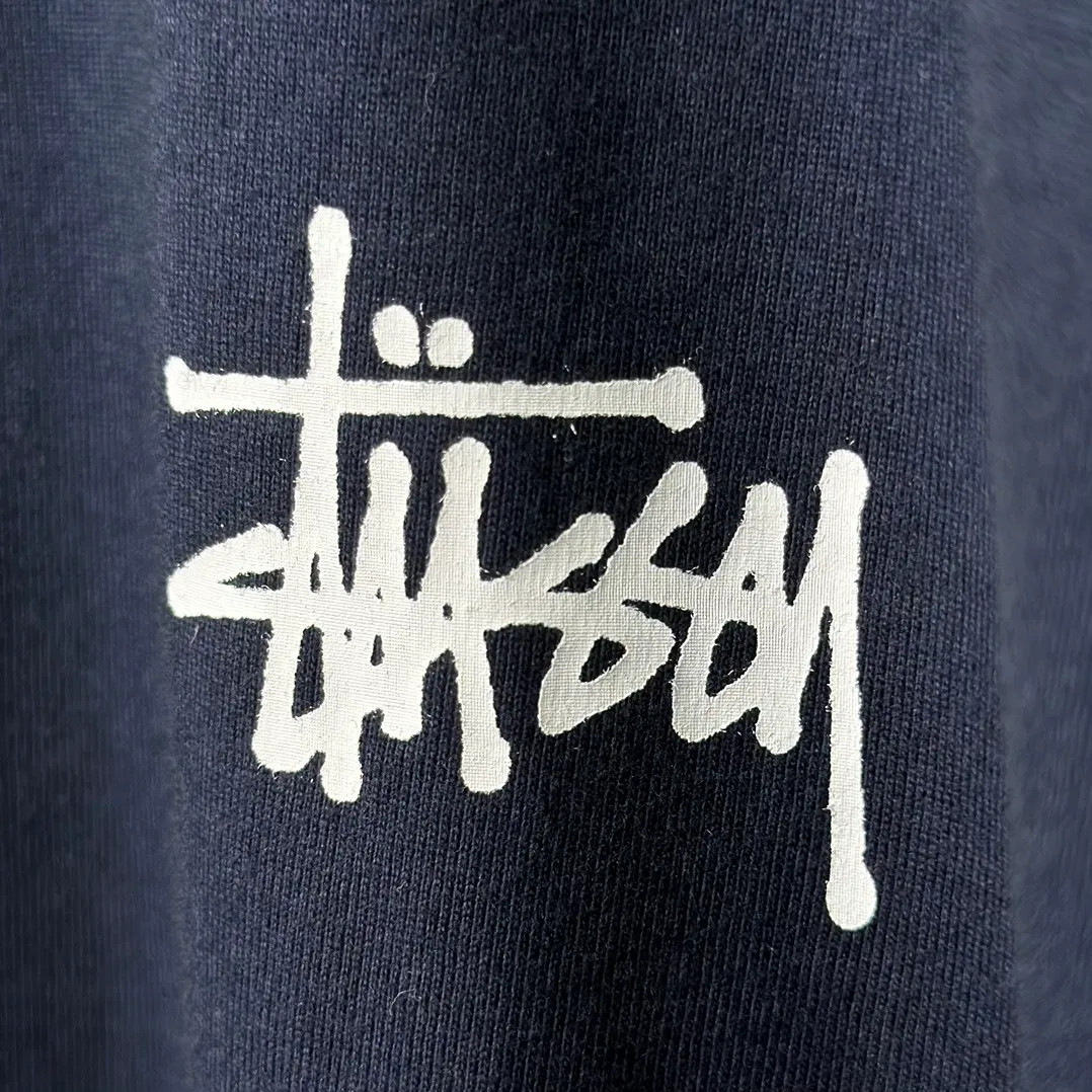 Spot goods! Stussy SS24 Basic StÜssy Tee classic letter Logo printed short-sleeved T-shirt couple style black and white dark blue S-XL