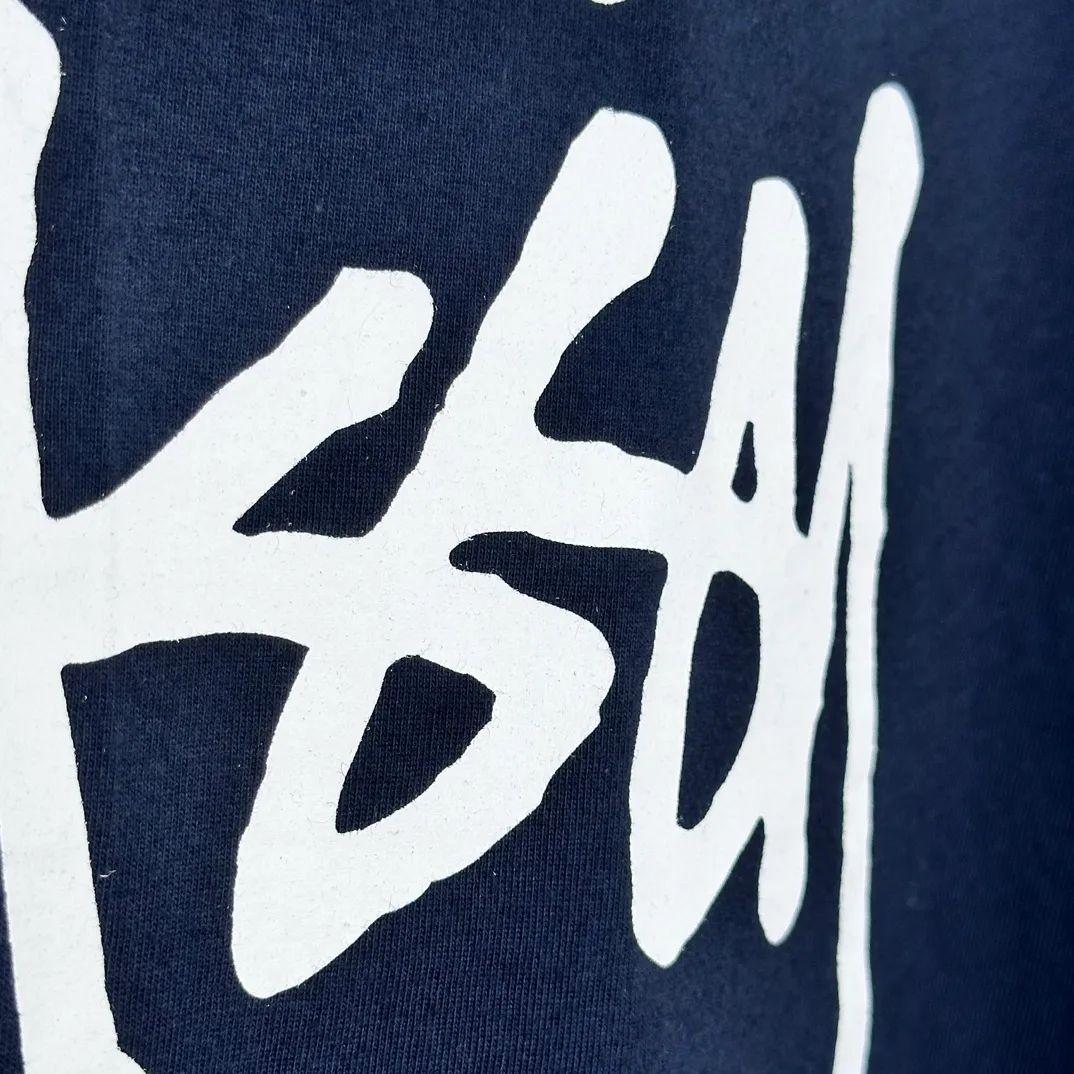 Spot goods! Stussy SS24 Basic StÜssy Tee classic letter Logo printed short-sleeved T-shirt couple style black and white dark blue S-XL