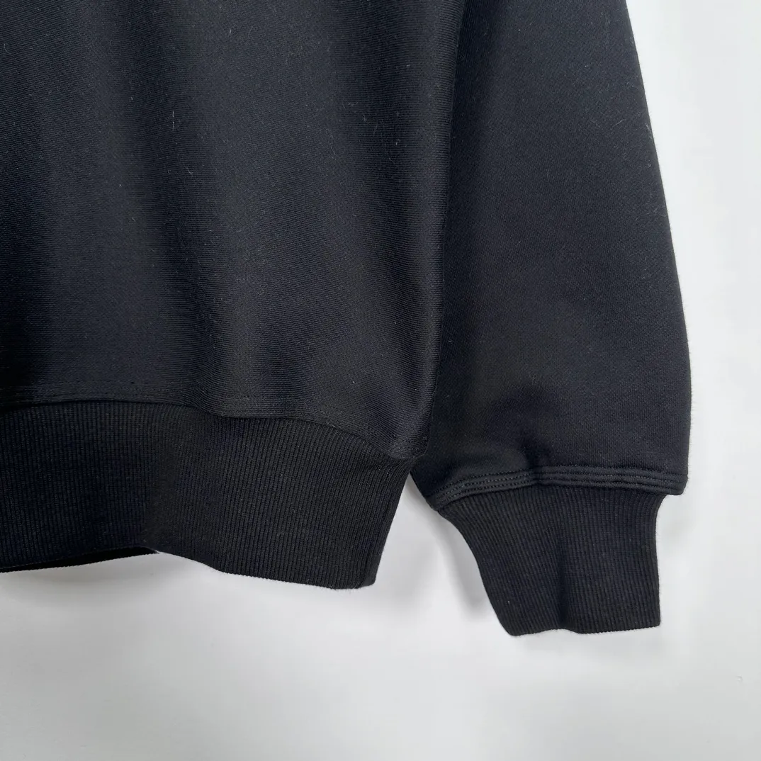 STUSSY 23FW SS-LINK CREW Double S-shaped chain printed pattern round neck sweatshirt, same style for men and women, black light gray S-XL