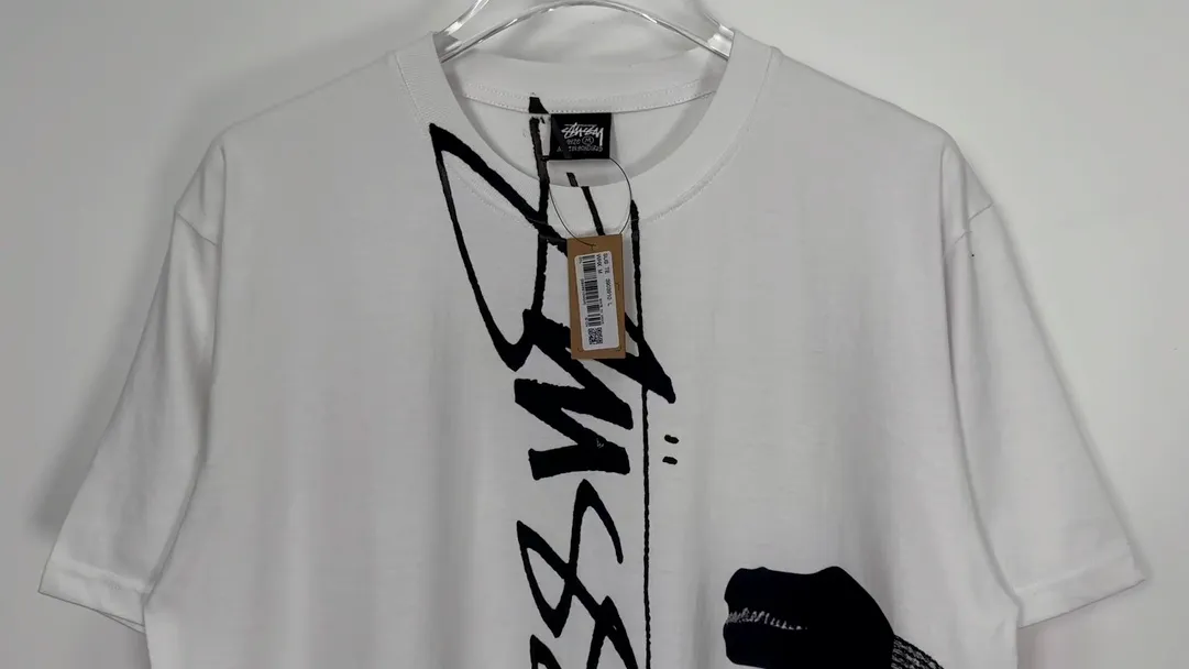 STUSSY X DAVID SS24 joint model CARSON DINO TEE dinosaur digital print short-sleeved Tee black and white S-XL
