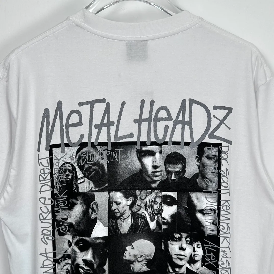 STUSSY x GOLDIE METALHEADZ SS24 joint model TEE 3M reflective black band character T-shirt white S-XL