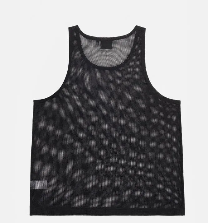 DT vest STUSSY X DENIM TEARS joint model SS25 MESH TANK garland mesh hollow vest black M-XL