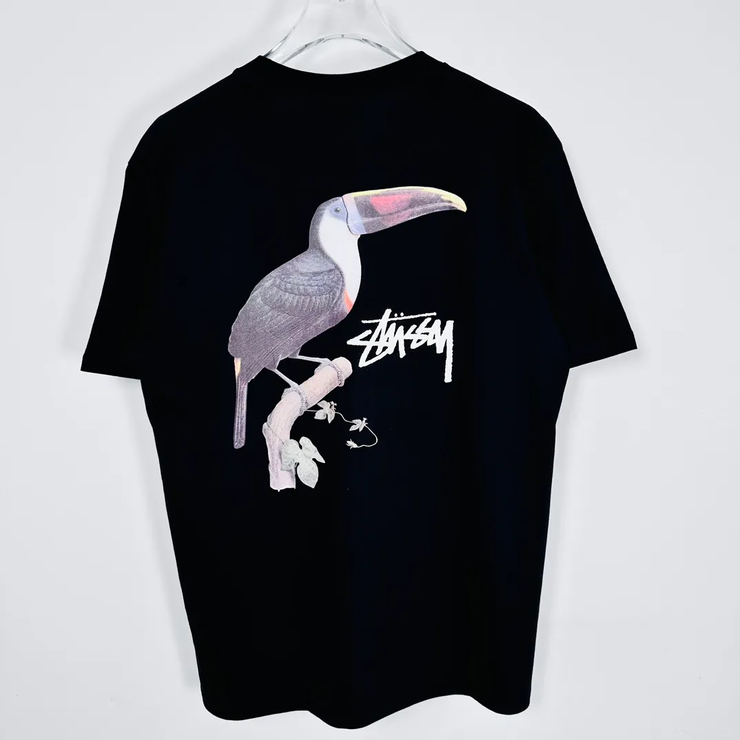 STUSSY SS24 Animal Series TOUCAN TEE Toucan T-shirt Black and White S-XL